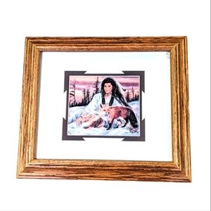 Maija Snowy Retreat Red Fox Art Print Matted Framed Signed Dated 1996 Vintage